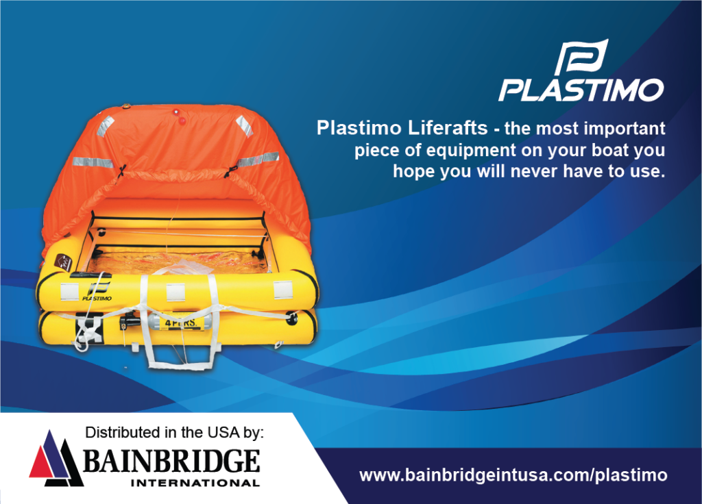 A poster of plastimo liferaft.