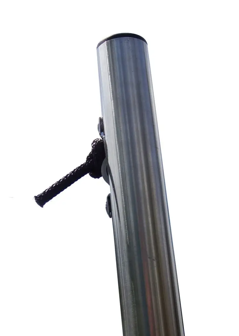 A close up of the side of a pole